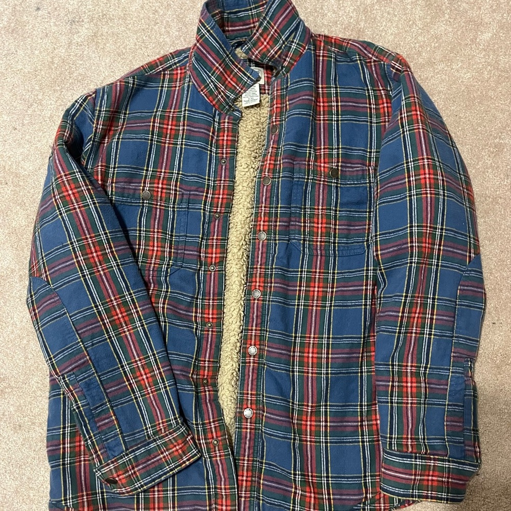 LL Bean fuzzy lined flannel jacket